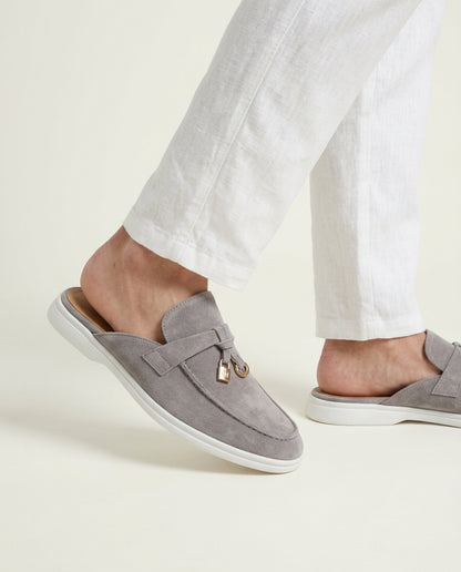 Light Grey Suède Mediterranean Mule