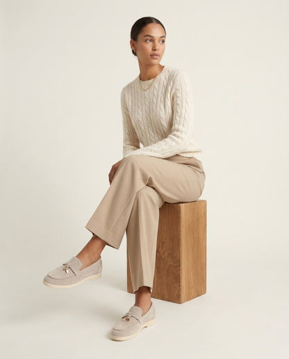 Suede Lady Loafers - Beige