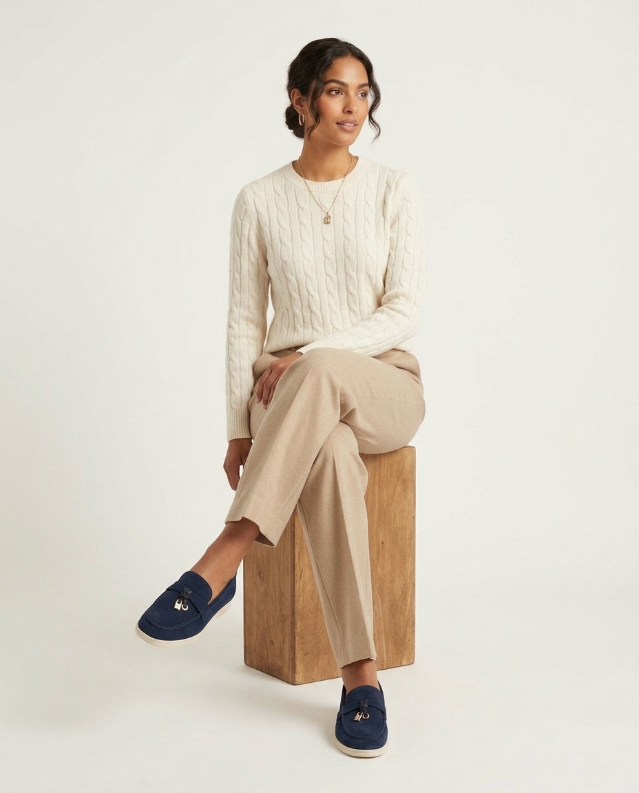 Suede Lady Loafers - Marine Blue