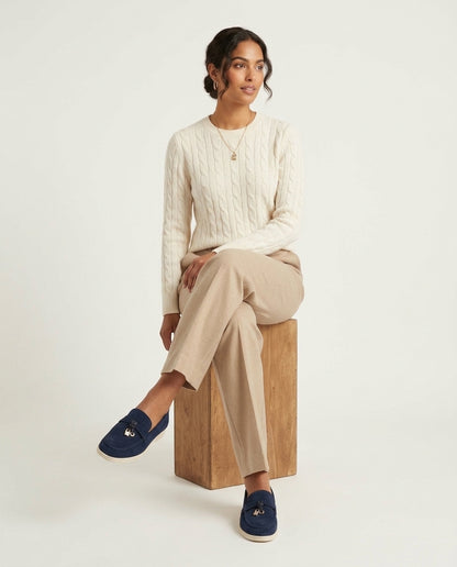 Suede Lady Loafers - Marine Blue