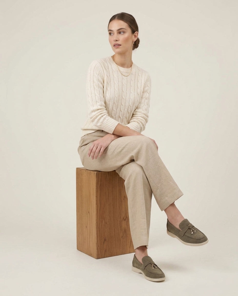 Suede Lady Loafers - Olive