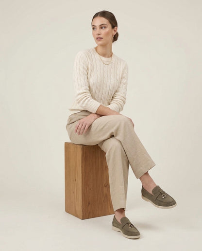 Suede Lady Loafers - Olive