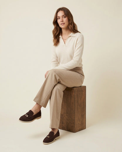 Suede Lady Loafers - Brown