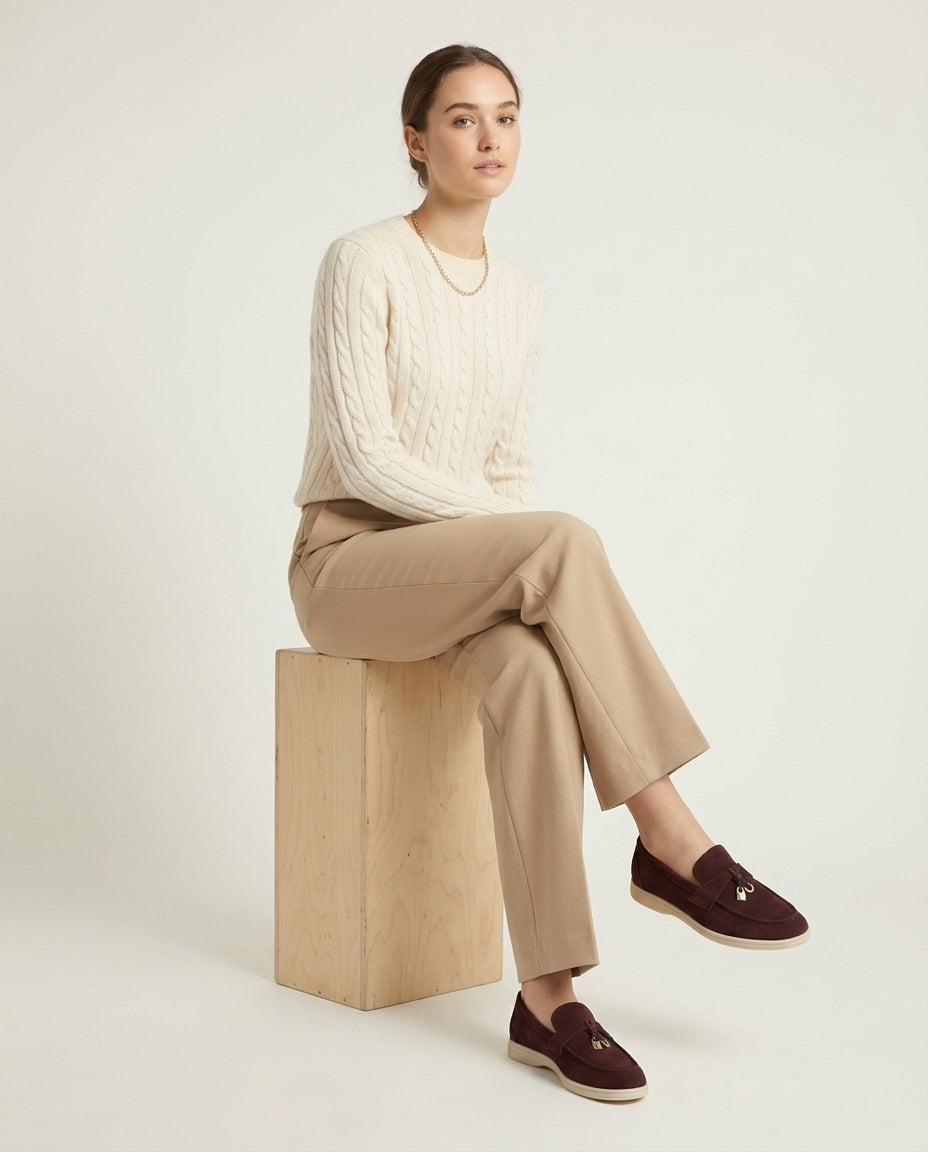 Suede Lady Loafers - Bordeaux