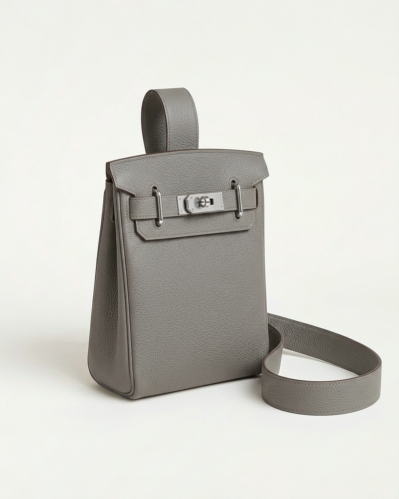 Madrid Leather Crossbody - Grey