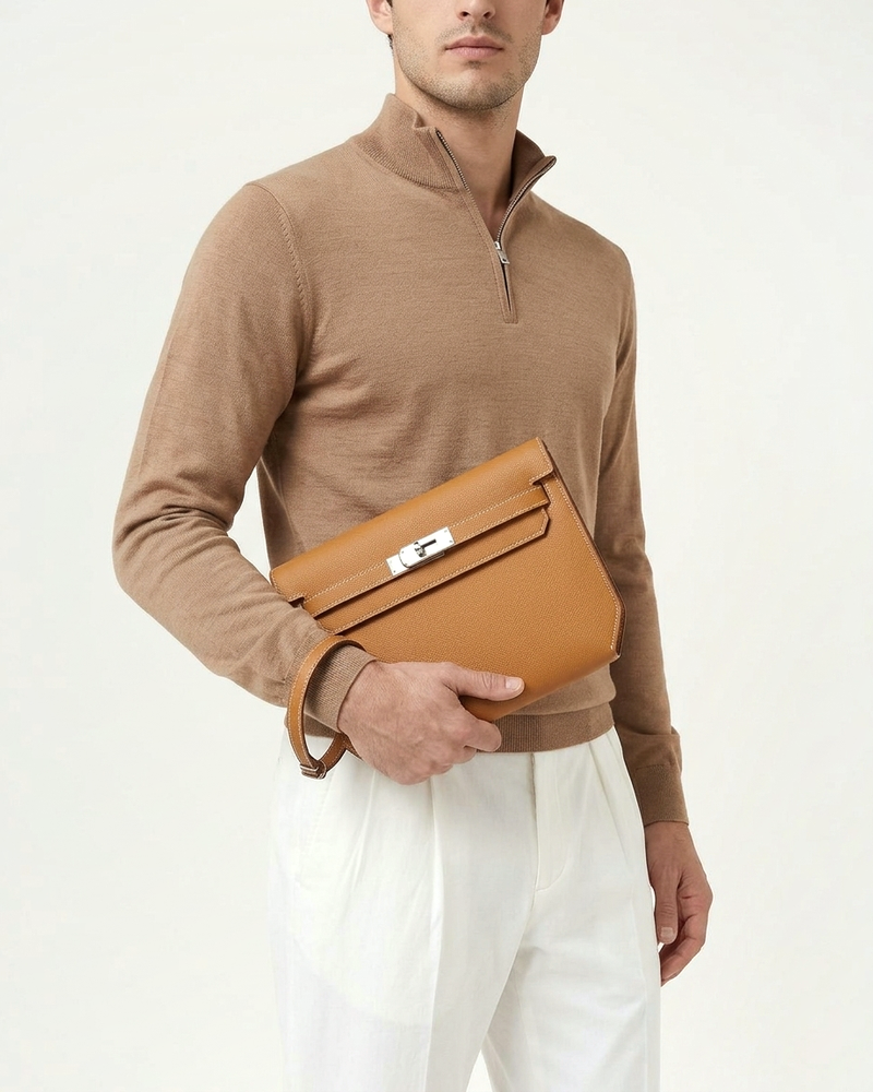 Paris Leather Pochette - Brown