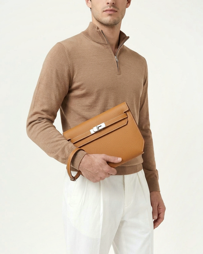 Paris Leather Pochette - Brown