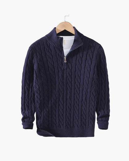 Vienna Zipped Sweater - Navy