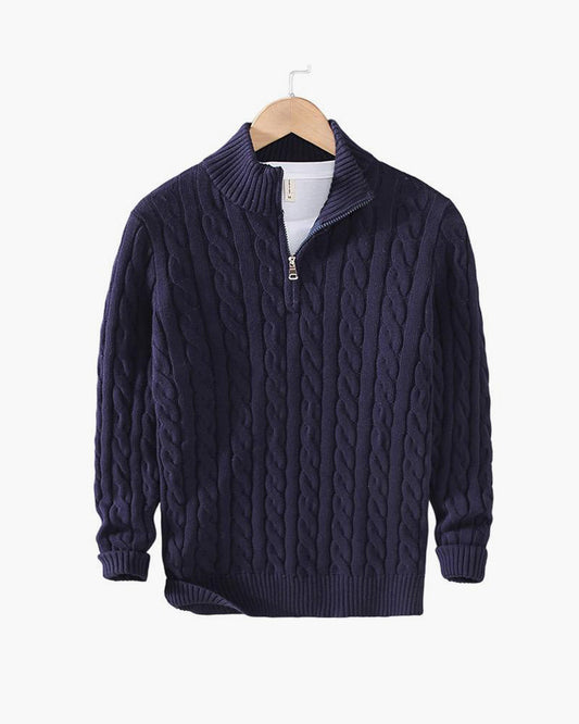 Vienna Zipped Sweater - Navy