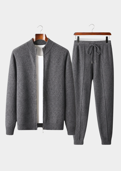 Pure Extra-Fine Merino Wool Dark Gray Luzzo Set