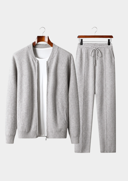 Pure Extra-Fine Merino Wool Light Gray Falconi Set