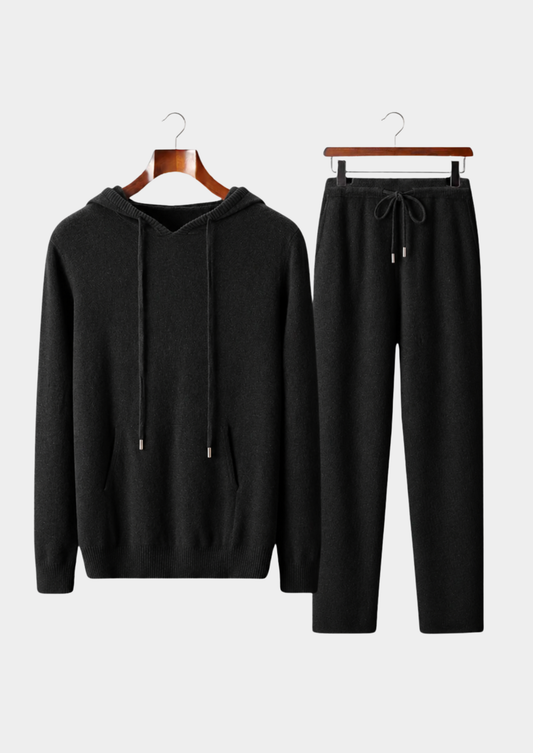 Pure Extra-Fine Merino Wool Black Savro Set
