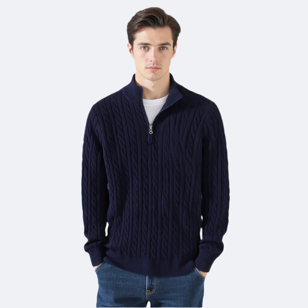 Vienna Zipped Sweater - Navy