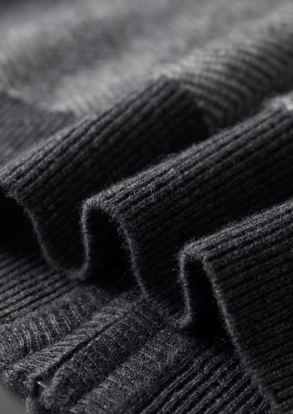 Pure Extra-Fine Merino Wool Gray Herringbone Set