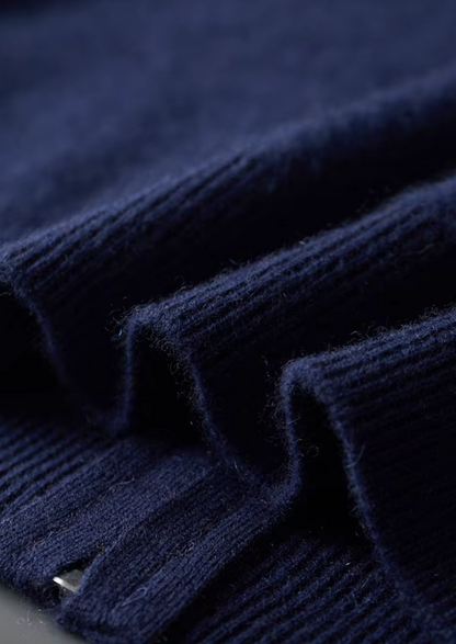 Pure Extra-Fine Merino Wool Navy Blue Damien Set