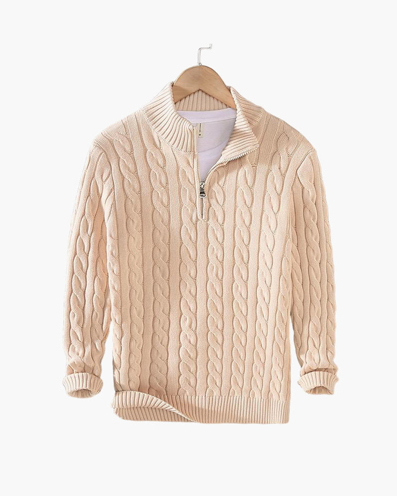 Vienna Zipped Sweater - Beige