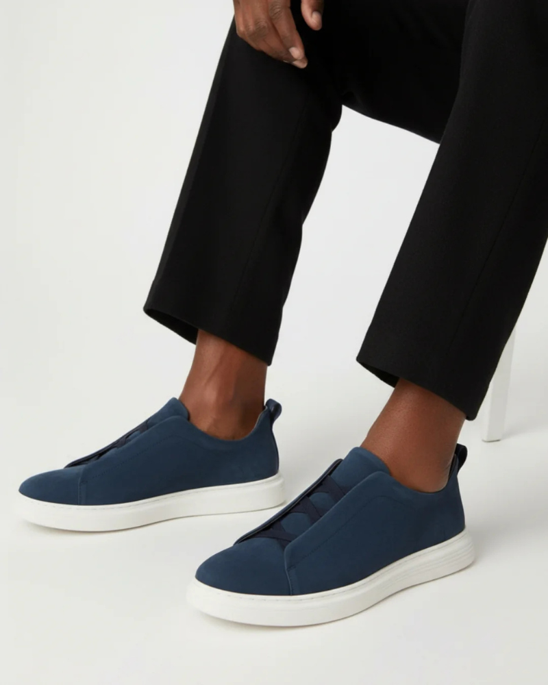 St. Moritz Slip-On Trainer – Navy Blue