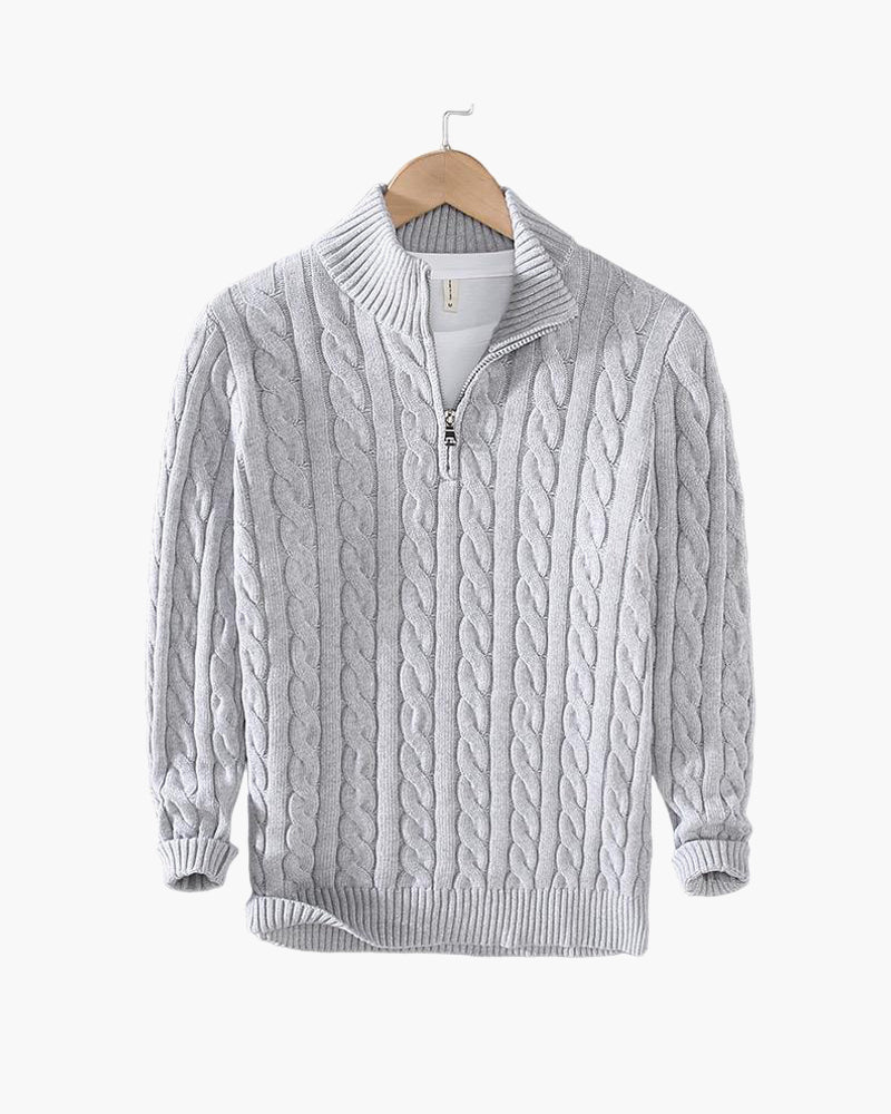 Vienna Zipped Sweater - Grey