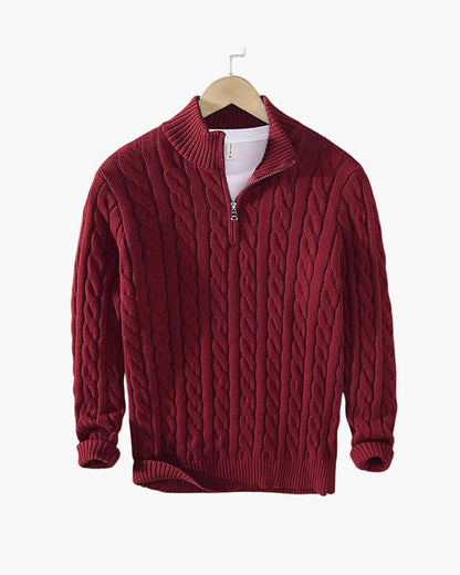 Vienna Zipped Sweater - Burgundy