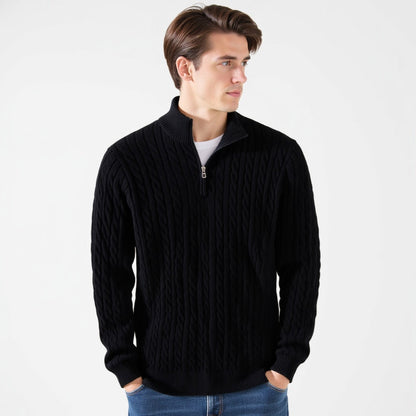 Vienna Zipped Sweater - Black