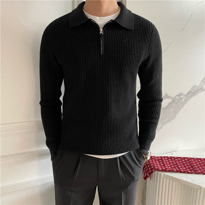 Paris Zipped Sweater - Black