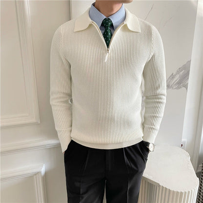 Paris Zipped Sweater - White