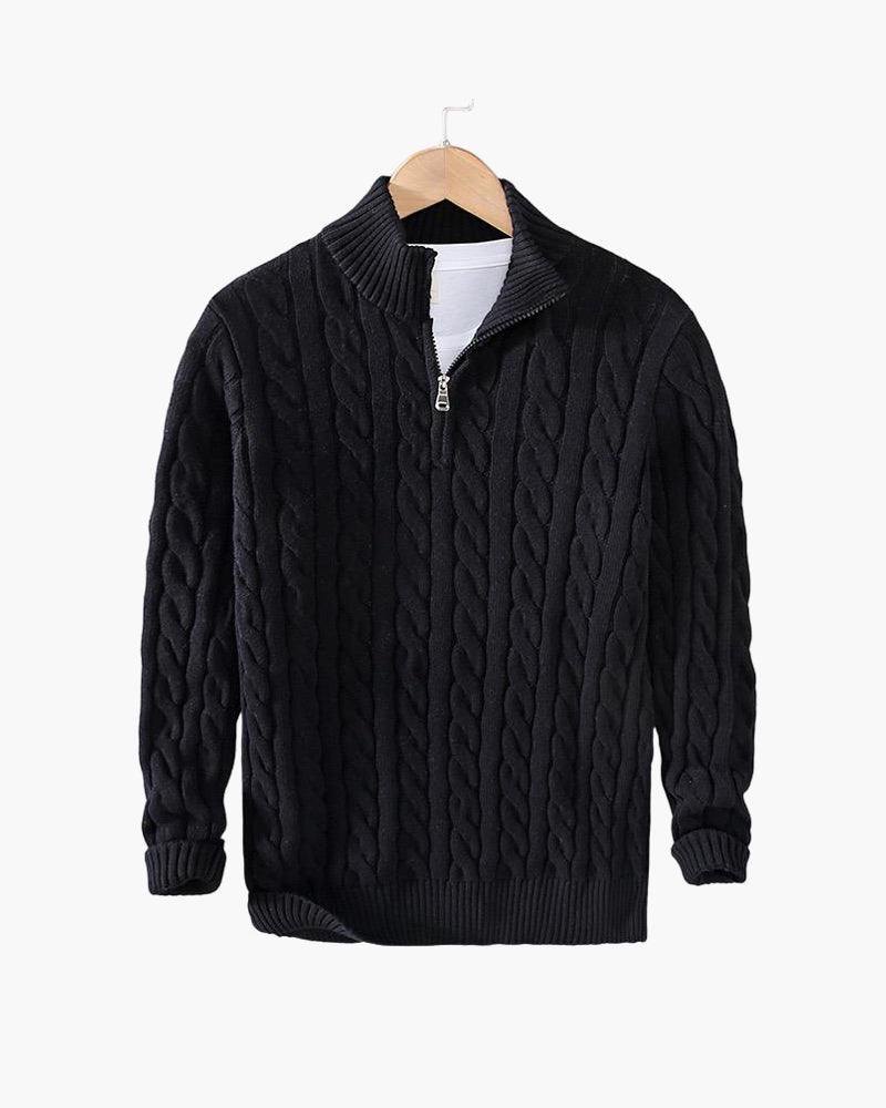 Vienna Zipped Sweater - Black