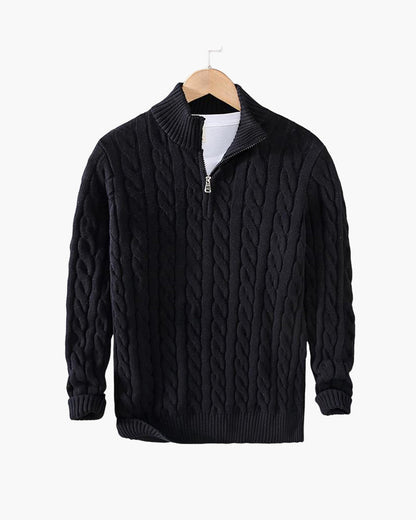 Vienna Zipped Sweater - Black