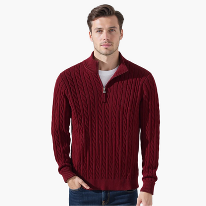 Vienna Zipped Sweater - Burgundy