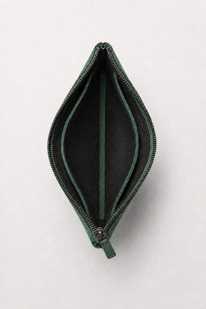 Alcantara Clutch Bag Midnight Green