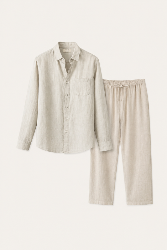 Pisa Linen Set Long Sleeve Beige/Beige