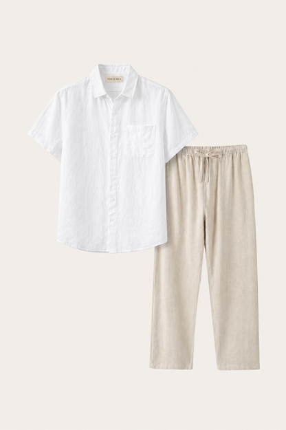 Trento Linen Set White/Beige