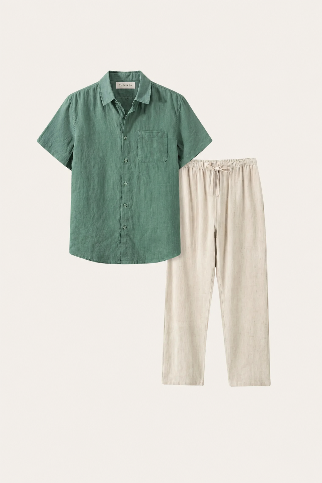 Trento Linen Set Green/Beige