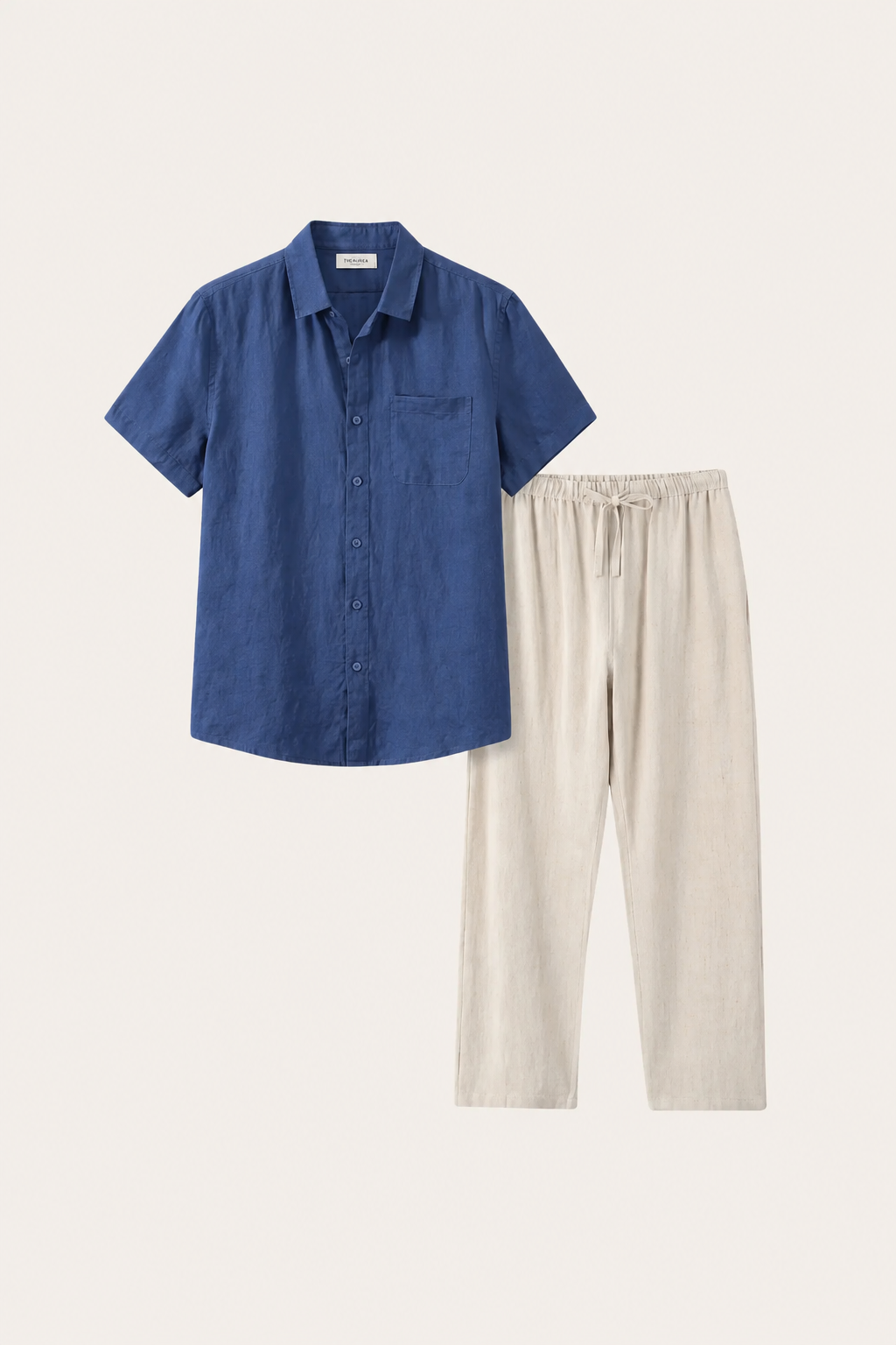 Trento Linen Set Blue/Beige