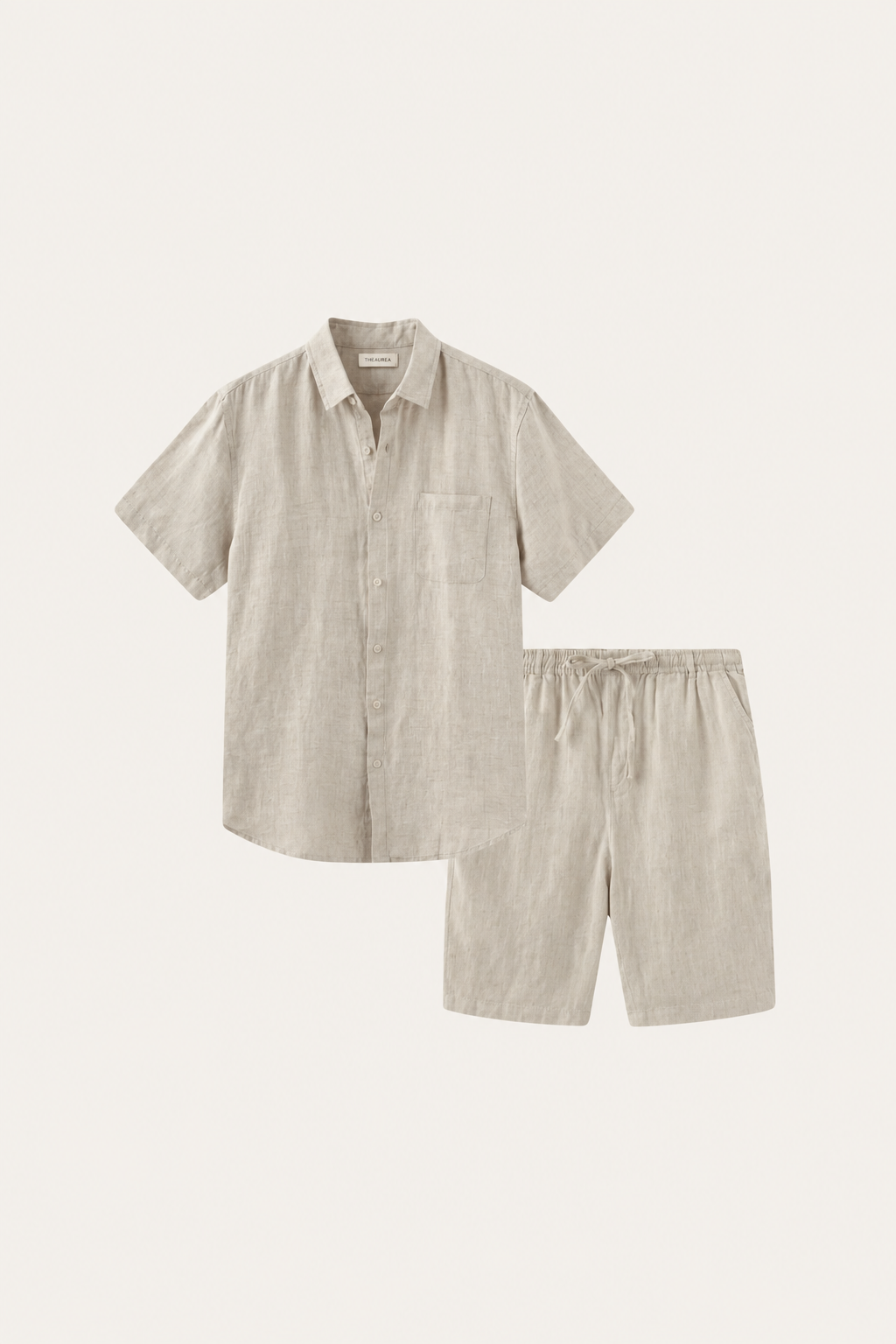 Verona Linen Shirt & Shorts Beige