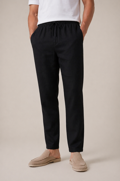 Linen Bayside Trousers Black