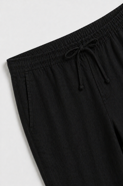 Linen Bayside Trousers Black