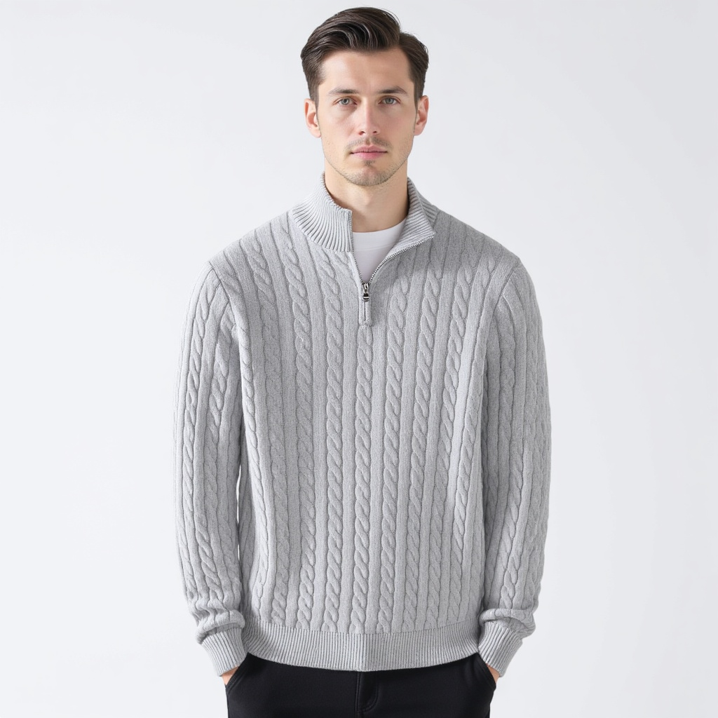 Vienna Zipped Sweater - Grey