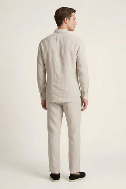 Pisa Linen Set Long Sleeve Beige/Beige