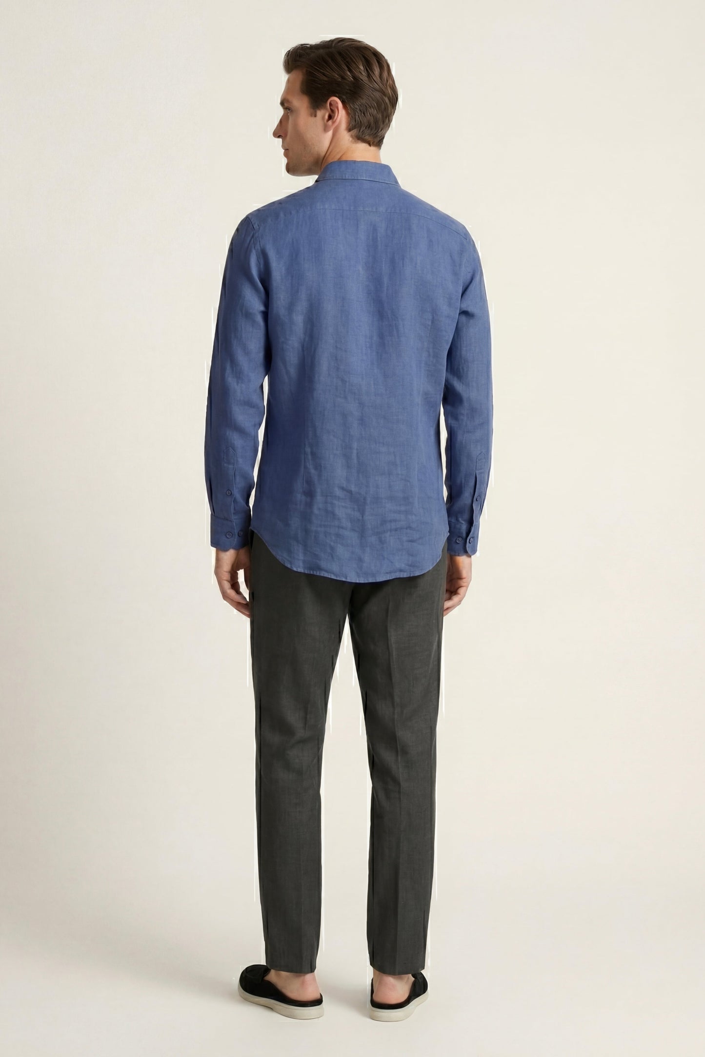 Pisa Linen Set Long Sleeve Blue/Black