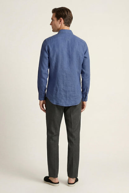 Pisa Linen Set Long Sleeve Blue/Black