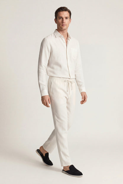 Bellagio Linen Set Long Sleeve White