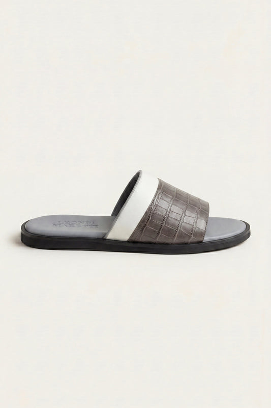 Milano Crocodile Sandal Grey