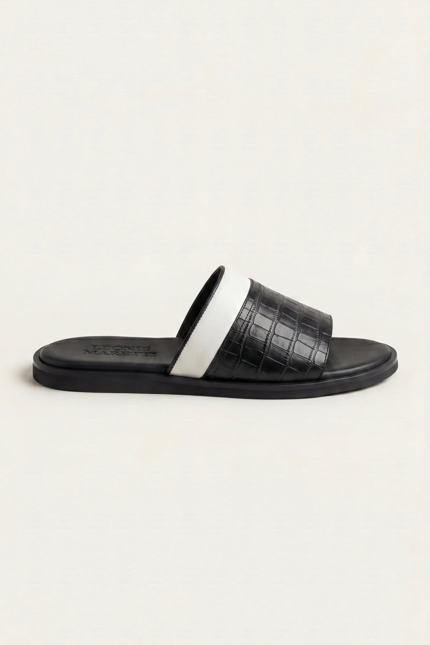 Milano Crocodile Sandal Black
