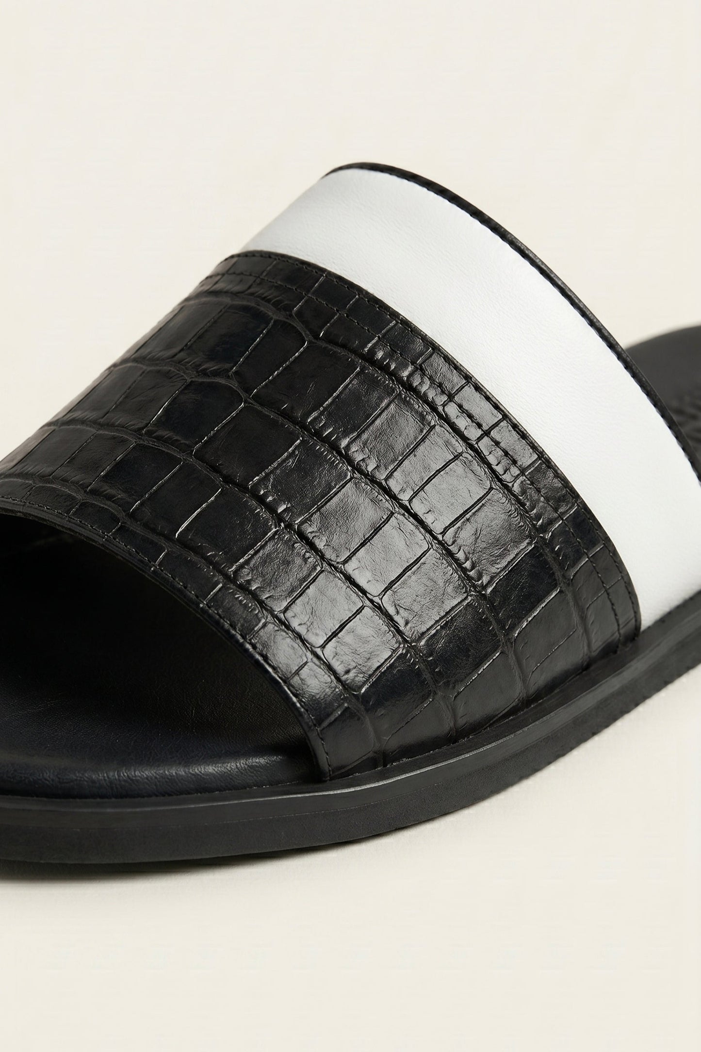 Milano Crocodile Sandal Black