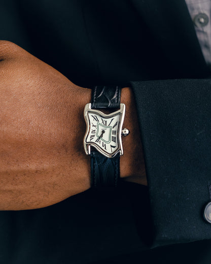 Square Melting Watch Small Silver