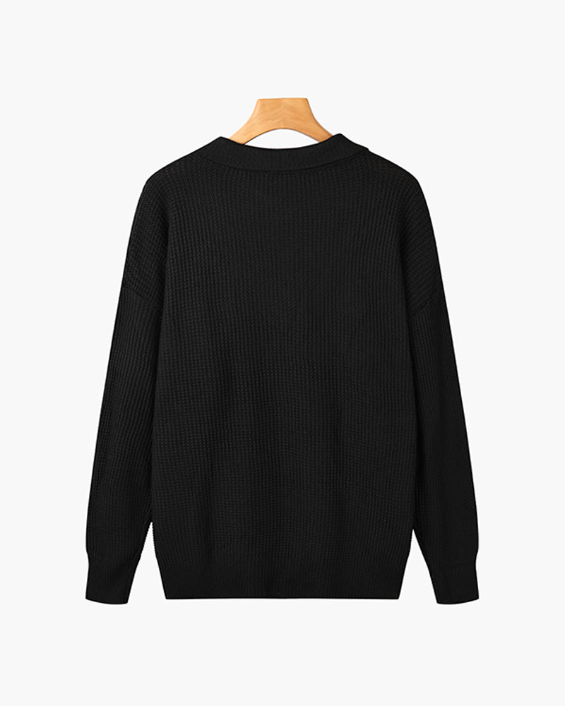 Paris Zipped Sweater - Black
