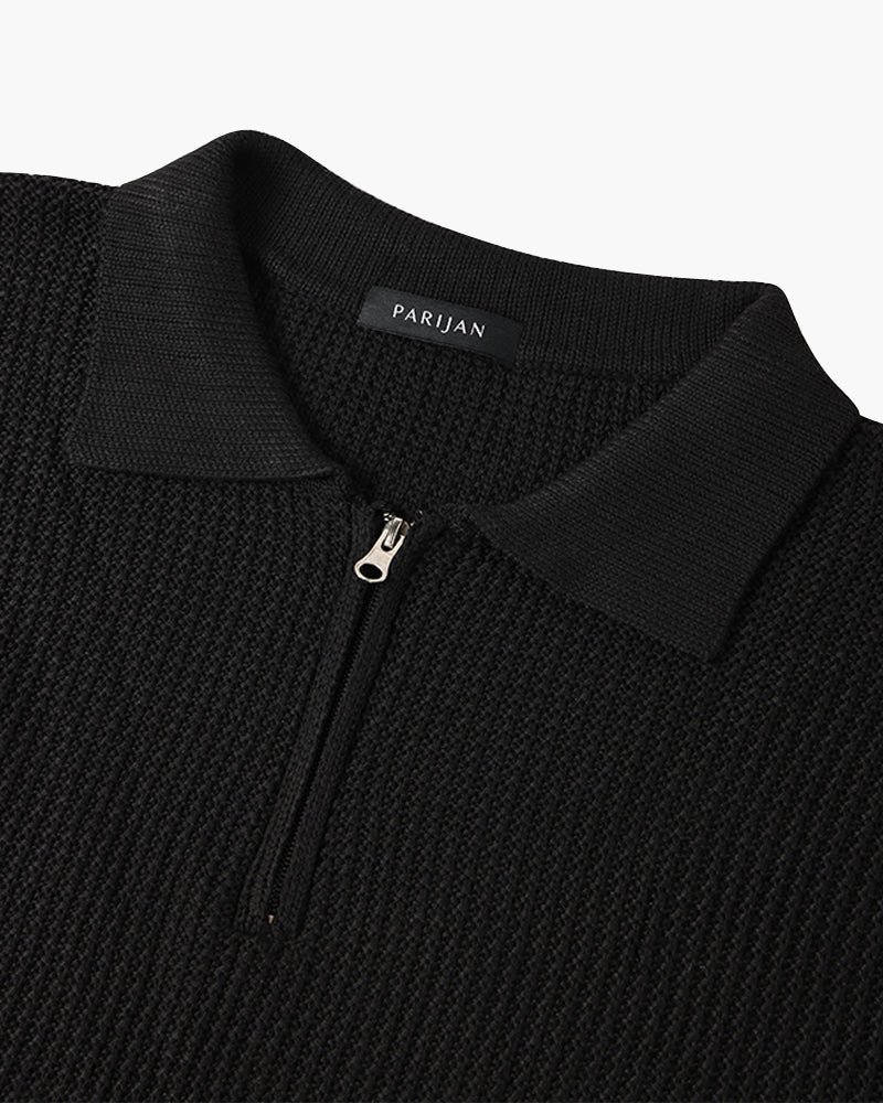 Paris Zipped Sweater - Black