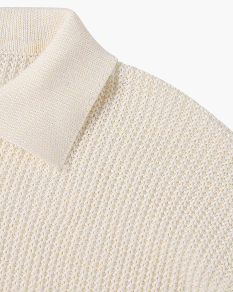 Paris Zipped Sweater - White