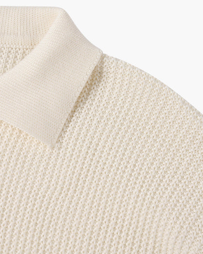 Paris Zipped Sweater - White